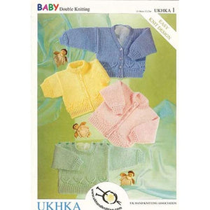 UKHKA 01 Baby Cardigans/Sweaters Dk Pattern 12-22 in KNIT