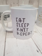 'Eat, Sleep, Knit, Repeat' Mug