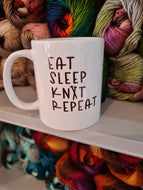 Eat Sleep Knit Repeat Mug (seconds)
