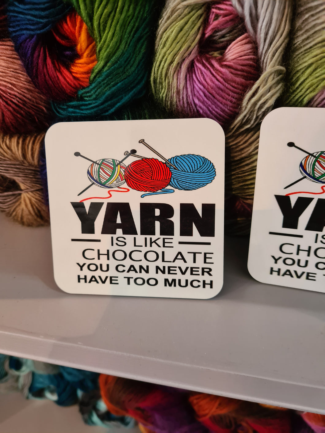 Yarn is like chocolate coaster (seconds)