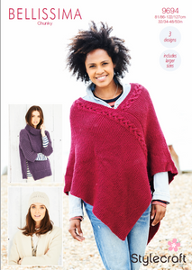 Stylecraft Chunky 9694 Ladies Poncho and Sweater Pattern KNIT