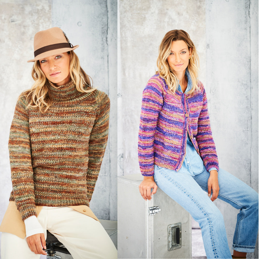 Stylecraft Amor Aran Ladies Cardigan and Sweater 9798 Pattern KNIT