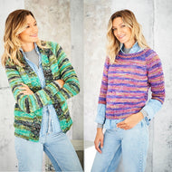Stylecraft Amor Aran Ladies Jacket and Sweater 9800 Pattern KNIT