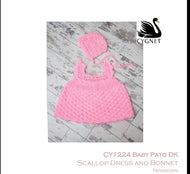 Baby Scallop Dress and Bonnet Newborn CROCHET PATTERN