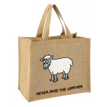 Load image into Gallery viewer, &#39;Never mind the weather&#39; Jute Shopping Bag
