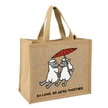 Load image into Gallery viewer, &#39;Never mind the weather&#39; Jute Shopping Bag
