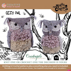 Ozzy Owl knit or crochet kit