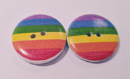 Rainbow wooden buttons 25mm