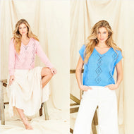 Stylecraft Naturals Organic Cotton 9835 Ladies V neck sweater & top pattern KNIT