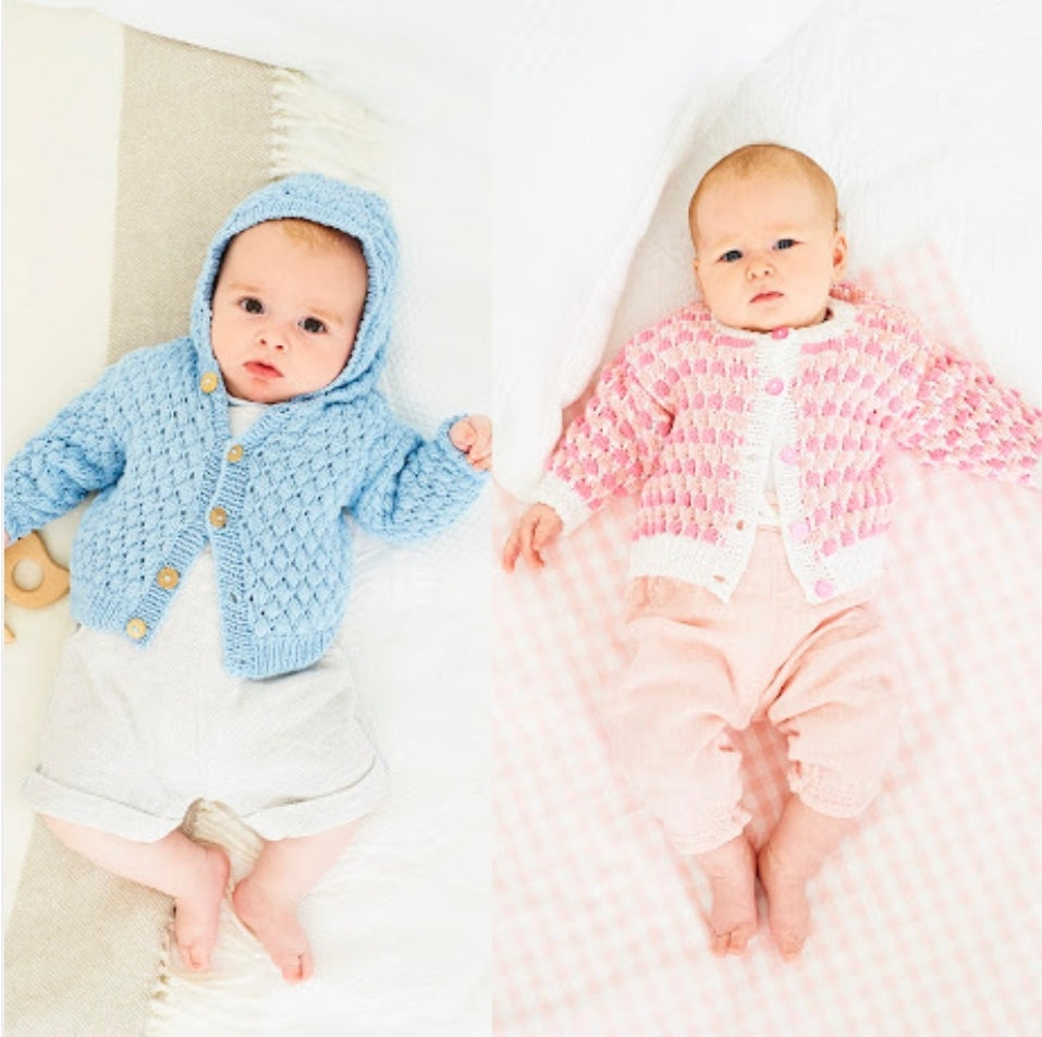 Stylecraft Naturals Cotton Dk Baby Cardigans 9830 Pattern