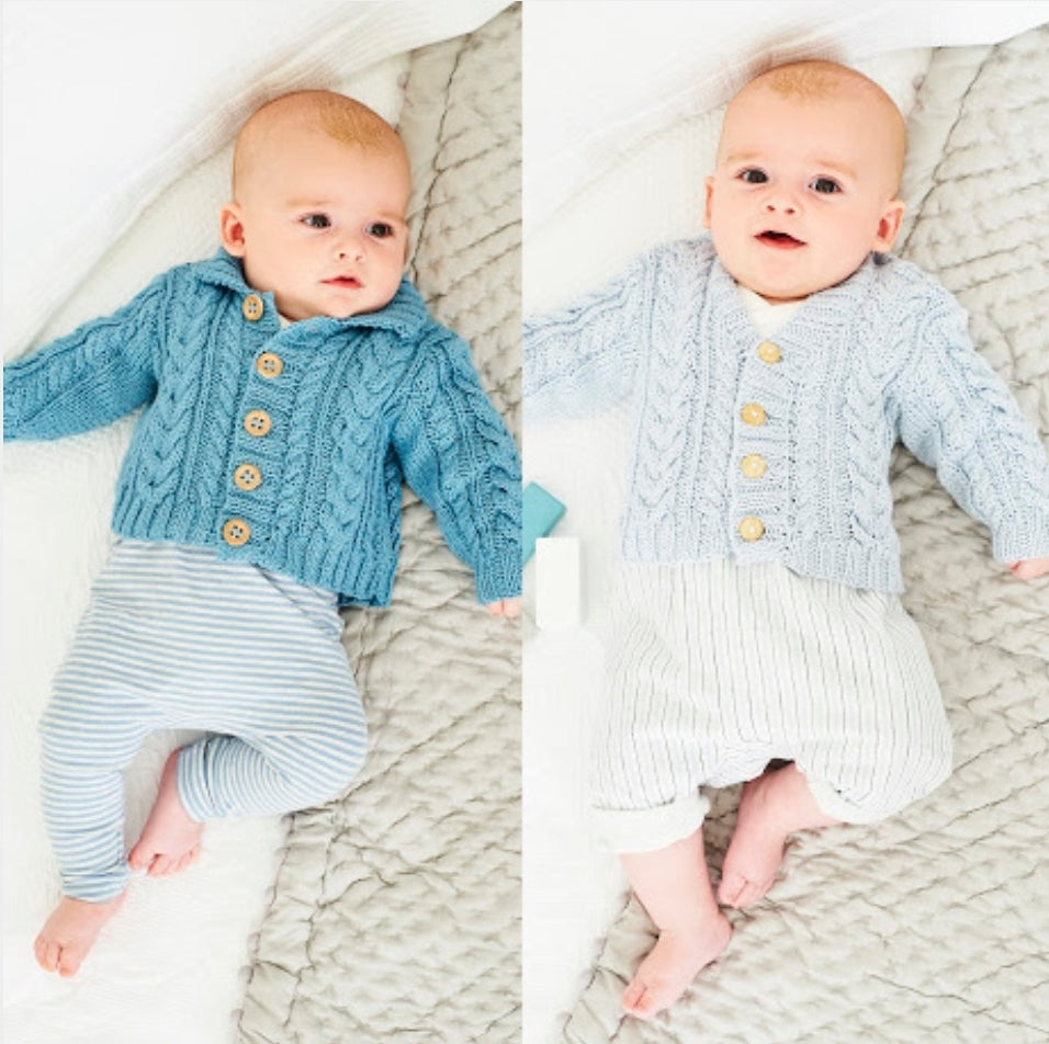 Stylecraft Naturals Cotton Dk Baby Cardigans 9833 Pattern KNIT