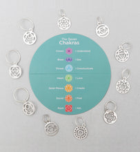 Load image into Gallery viewer, Knit Pro The Mindful Collection Sterling Silver Plated Chakra Stitch Markers

