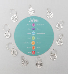 Knit Pro The Mindful Collection Sterling Silver Plated Chakra Stitch Markers