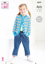 Load image into Gallery viewer, King Cole Cottonsocks Girls Sweater &amp; Cardigan 5879 Pattern 4ply KNIT
