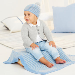 Bambino Dk 9530 Cardigan, Blanket and Hat Pattern Birth to 7 years KNIT